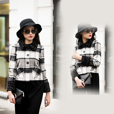 áo khoác dạ kẻ, áo khoác dạ, áo khoác dạ dáng xòe, áo khoác dạ dáng dài, áo khoác dạ nữ đẹp