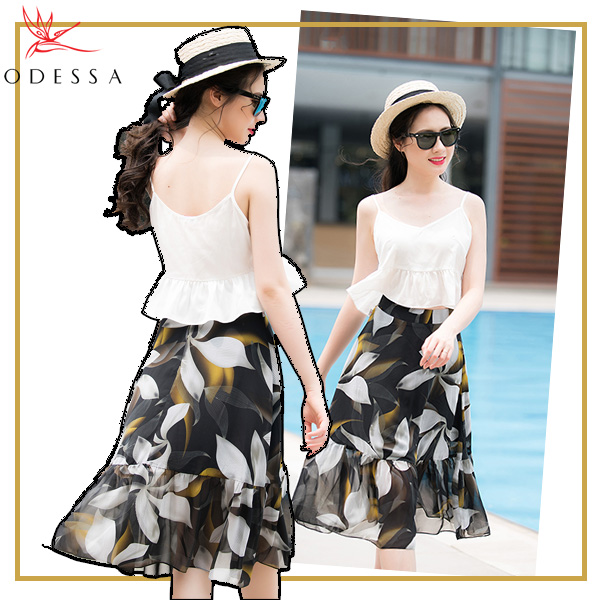 chan vay xoe, ao so mi nu, ao hai day, ao so mi nu hoa, chân váy xòe, áo sơ mi nữ, áo hai dây, áo sơ mi nữ hoa, áo sơ mi trễ vai, ao so mi tre vai, ao tre vai, áo trễ vai