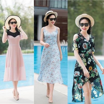 váy đi biển, váy đẹp đi biển, vay dep di bien, dam di bien, đầm đẹp đi biển, váy 2 dây, váy trễ vai