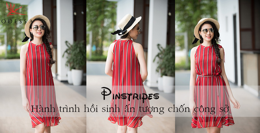  họa tiết kẻ sọc mảnh, thời trang công sở nữ