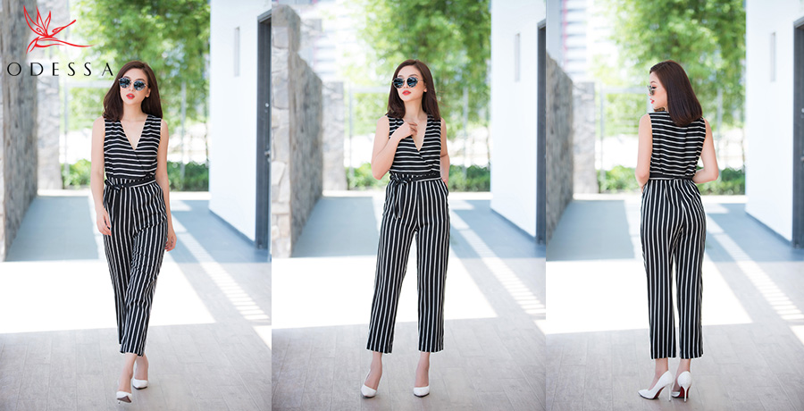 jumsuit, jumsuit đẹp, jumsuit công sở, jumsuit kẻ sọc, Jumsuit sát nách, jumsuit khoét vai, jumsuit công sở đẹp