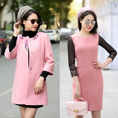 màu hồng thạch anh, trang phục màu hồng thạch anh, đầm hồng thạch anh, áo vest màu hồng thạch anh