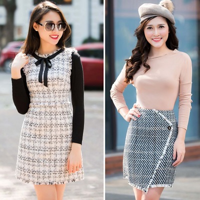 vải tweed, quần áo vải tweed, trang phục vải tweed