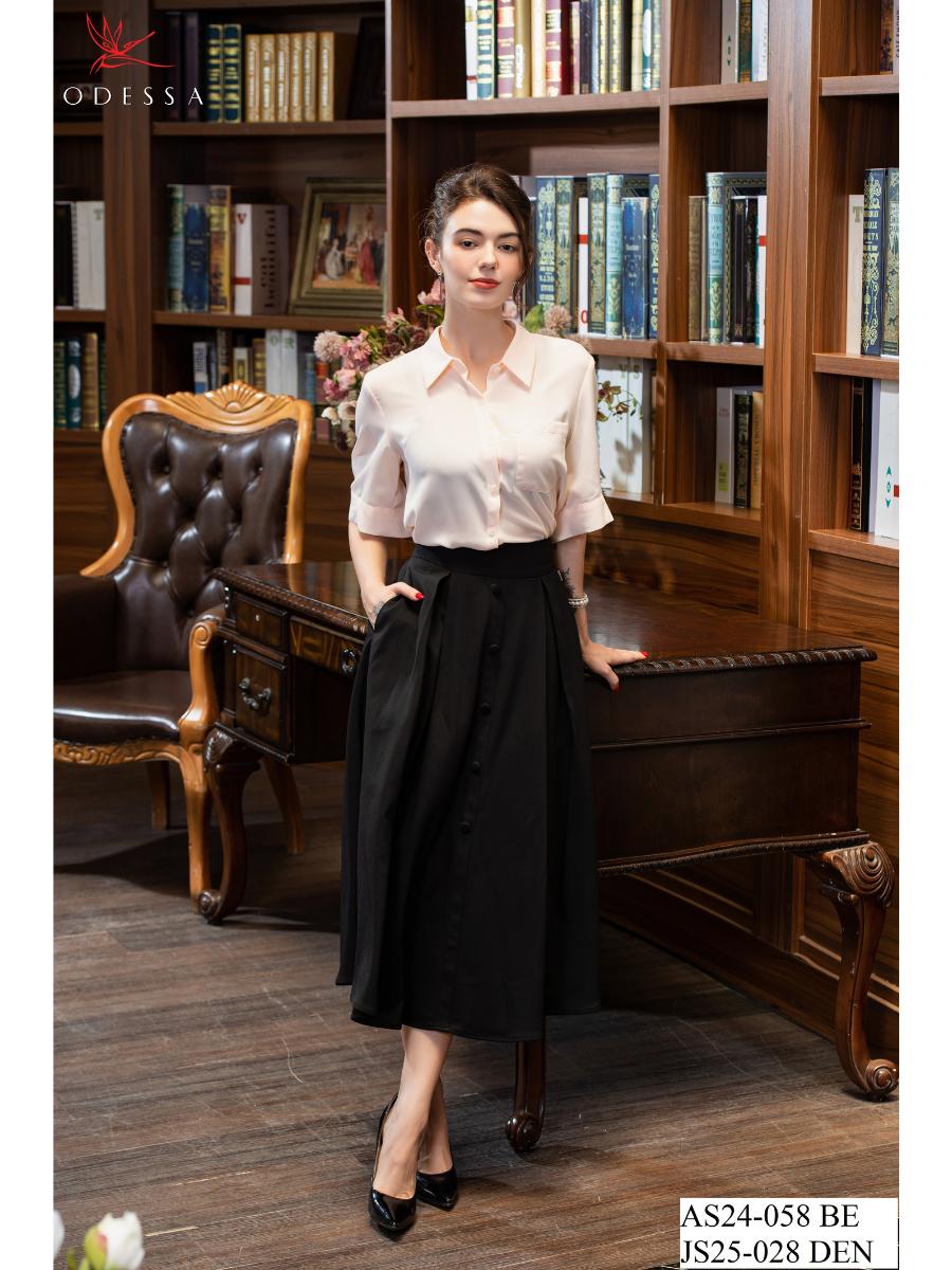 ÁO SƠ MI TAY LỠ CỔ ĐỨC AS24-058