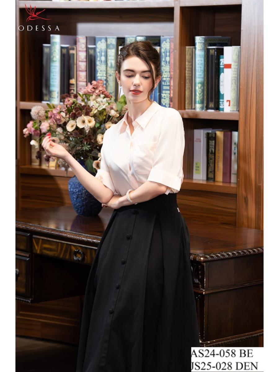 ÁO SƠ MI TAY LỠ CỔ ĐỨC AS24-058