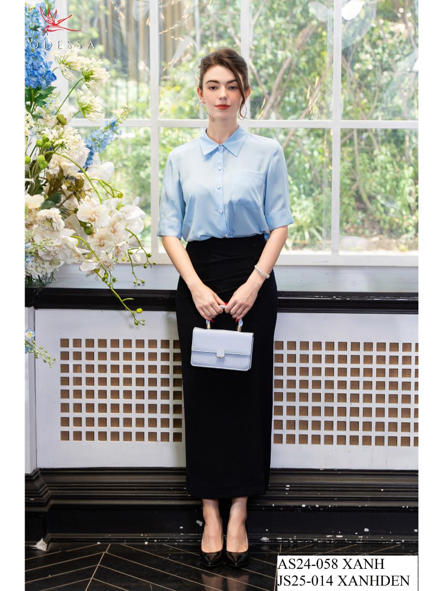 ÁO SƠ MI TAY LỠ CỔ ĐỨC AS24-058