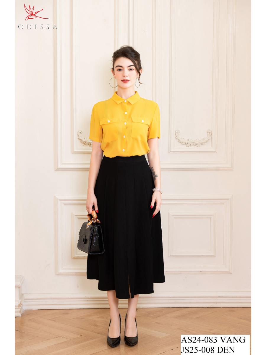 ÁO SƠ MI CỘC TAY PHỐI TÚI TRƯỚC NGỰC AS24-083