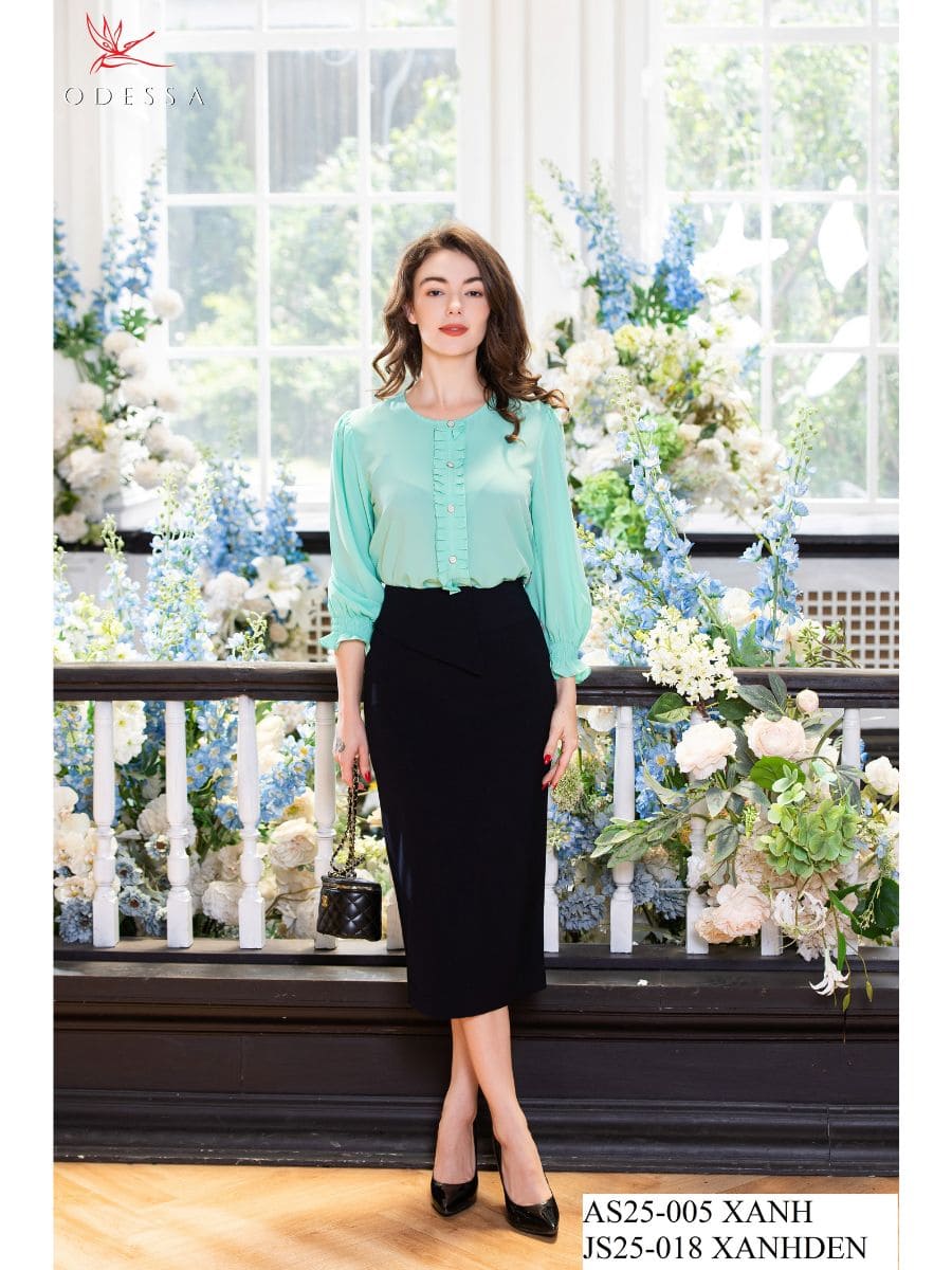 ÁO SƠ MI CỔ TRÒN TAY DÀI AS25-005