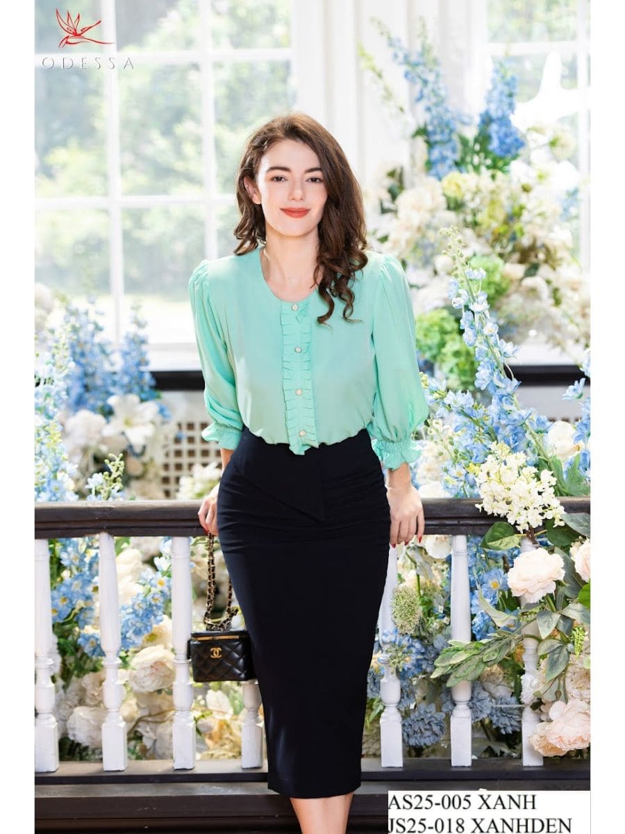 ÁO SƠ MI CỔ TRÒN TAY DÀI AS25-005