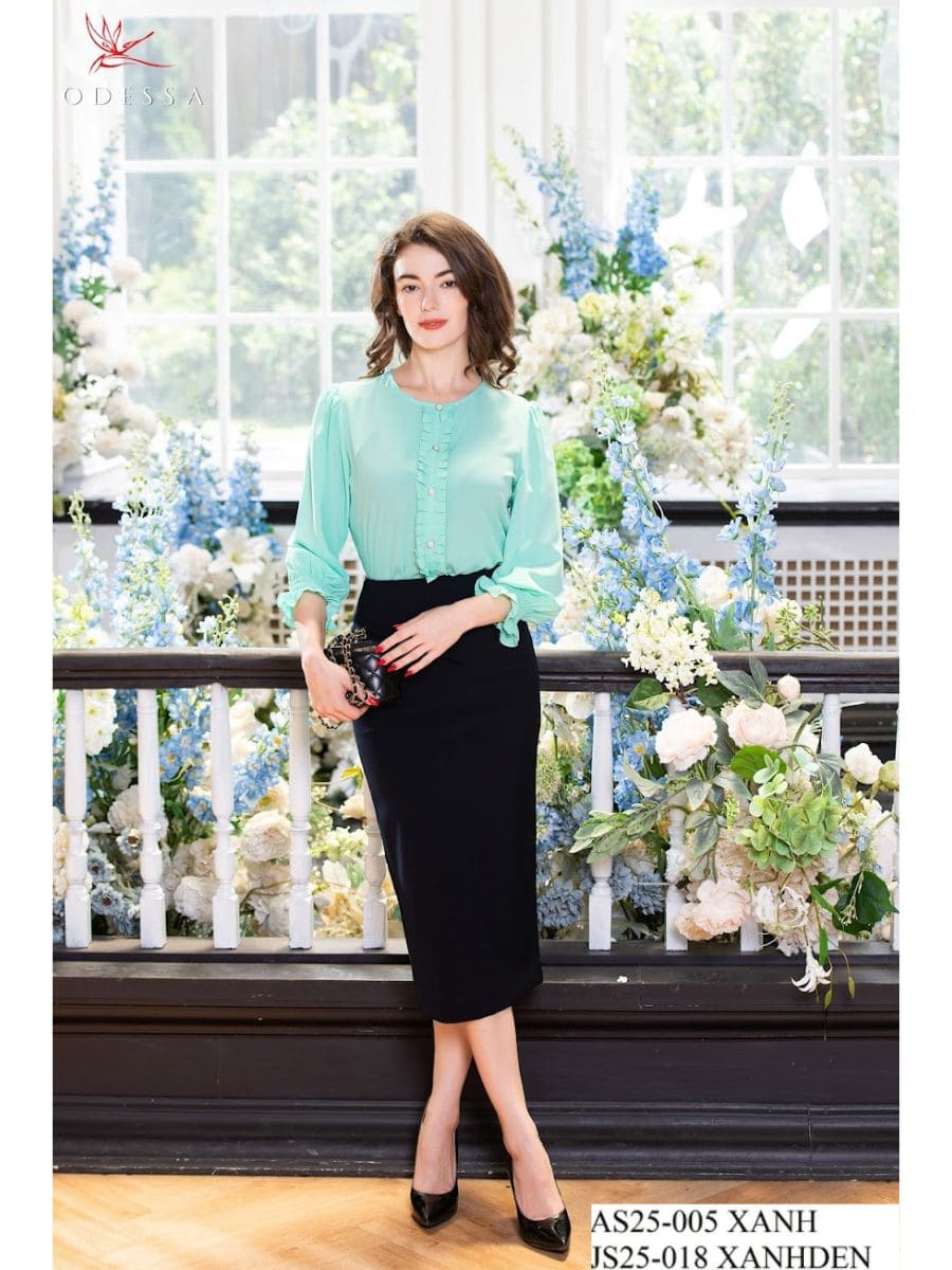 ÁO SƠ MI CỔ TRÒN TAY DÀI AS25-005