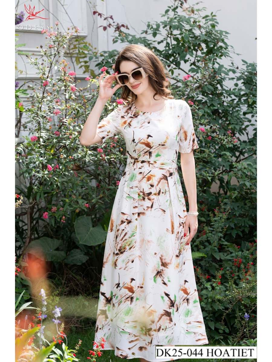 ĐẦM MAXI CỔ TRÒN THANH LỊCH DK25-044