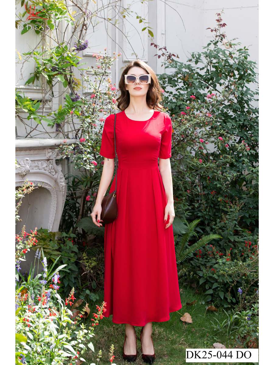 ĐẦM MAXI CỔ TRÒN THANH LỊCH DK25-044