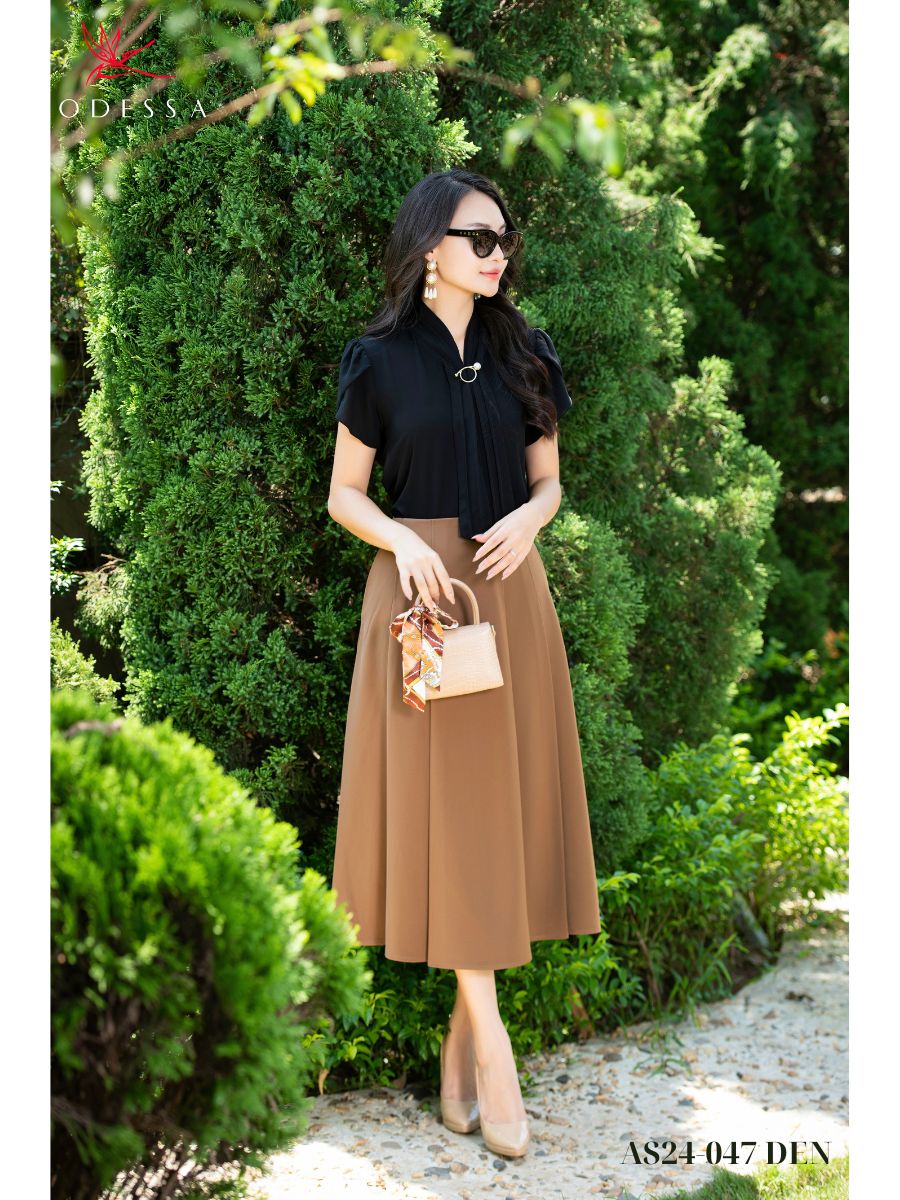 ÁO SƠ MI KIỂU TAY NGẮN BÚP SEN AS24-047