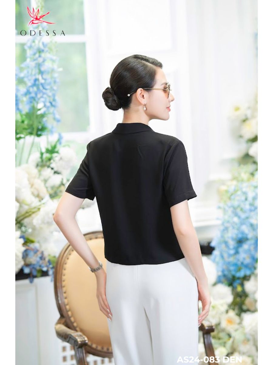 ÁO SƠ MI CỘC TAY PHỐI TÚI TRƯỚC NGỰC AS24-083