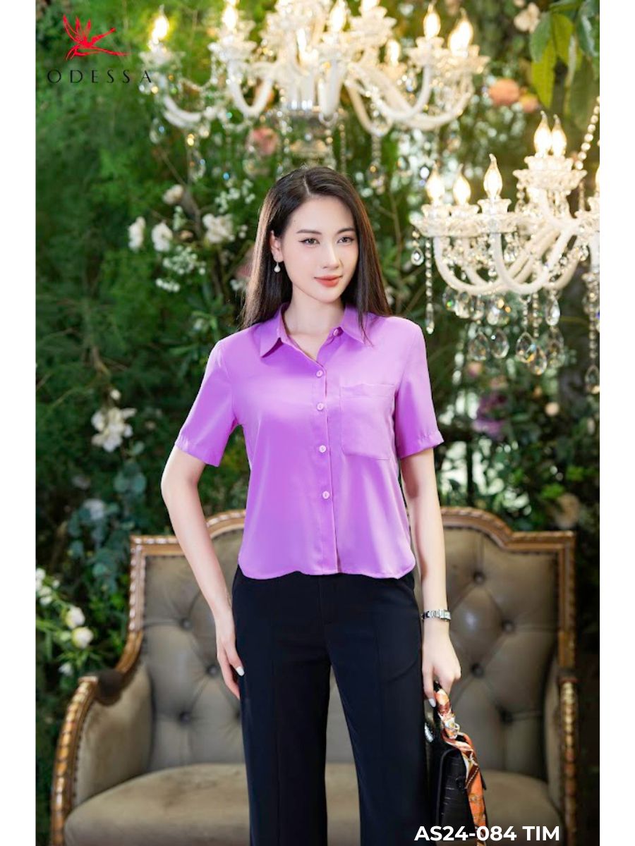 ÁO SƠ MI CỘC TAY ĐUÔI TÔM AS24-084