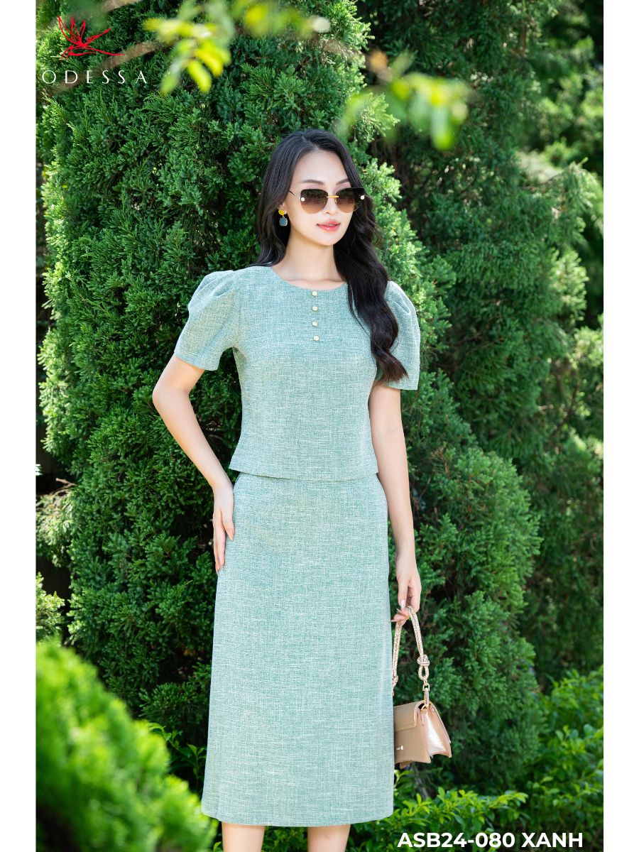 ÁO SƠ MI CỔ TRÒN TAY PHỒNG HIỆN ĐẠI ASB24-080