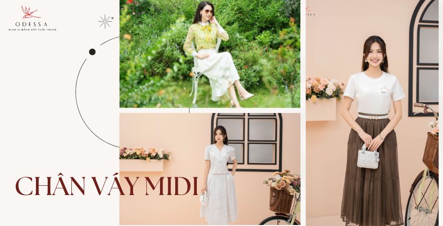 chân váy midi