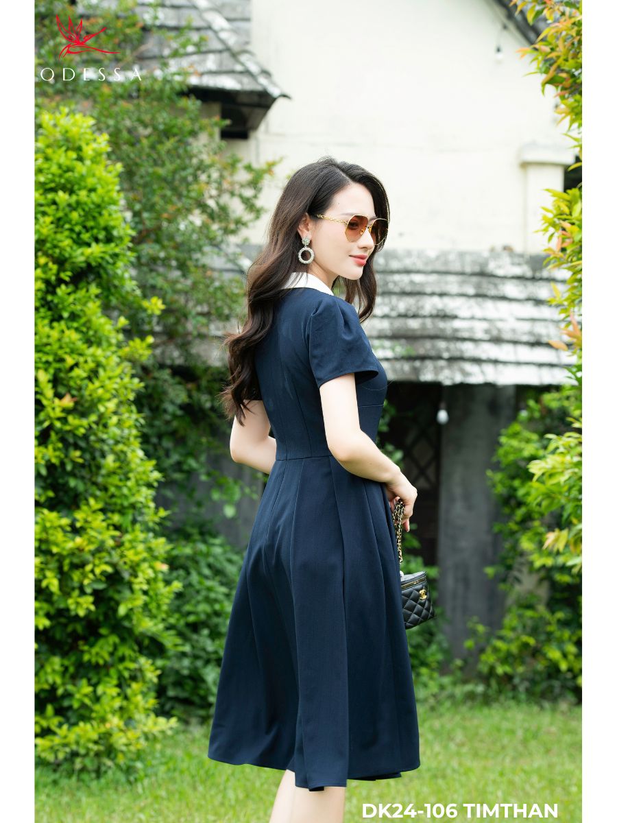 ĐẦM DÁNG XÒE PHỐI CỔ DK24-106