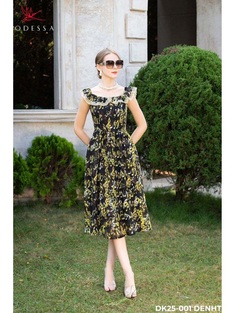 ĐẦM TRỄ VAI VIỀN REN DK25-001