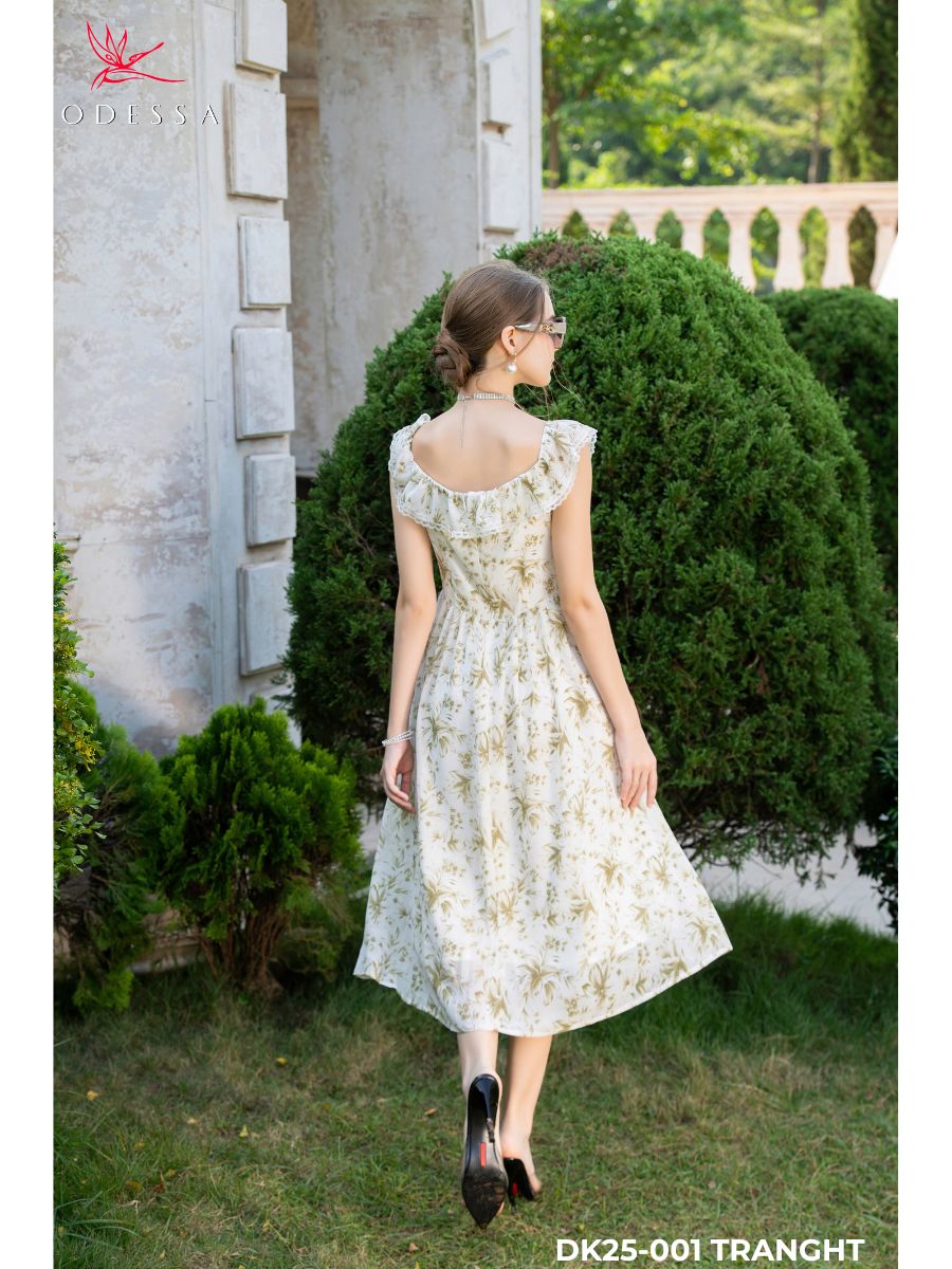 ĐẦM TRỄ VAI VIỀN REN DK25-001