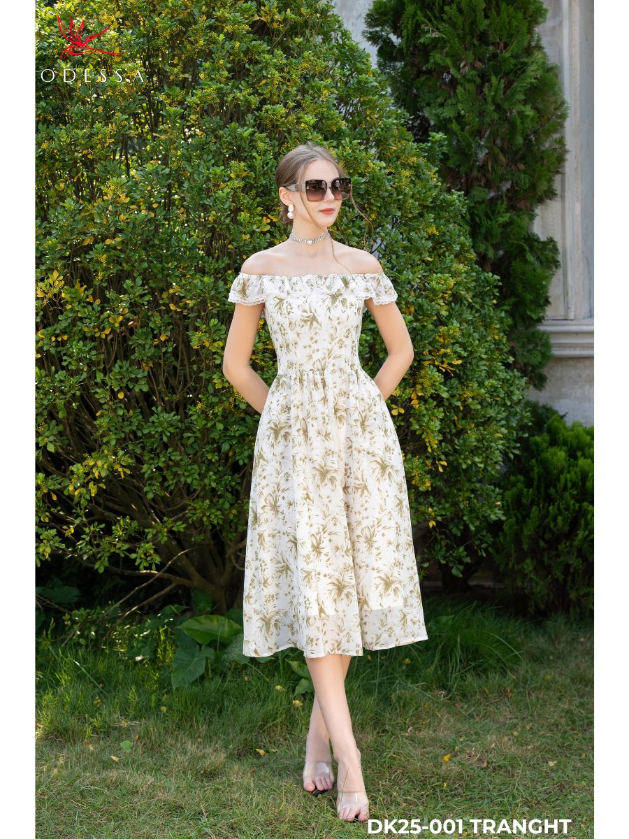 ĐẦM TRỄ VAI VIỀN REN DK25-001