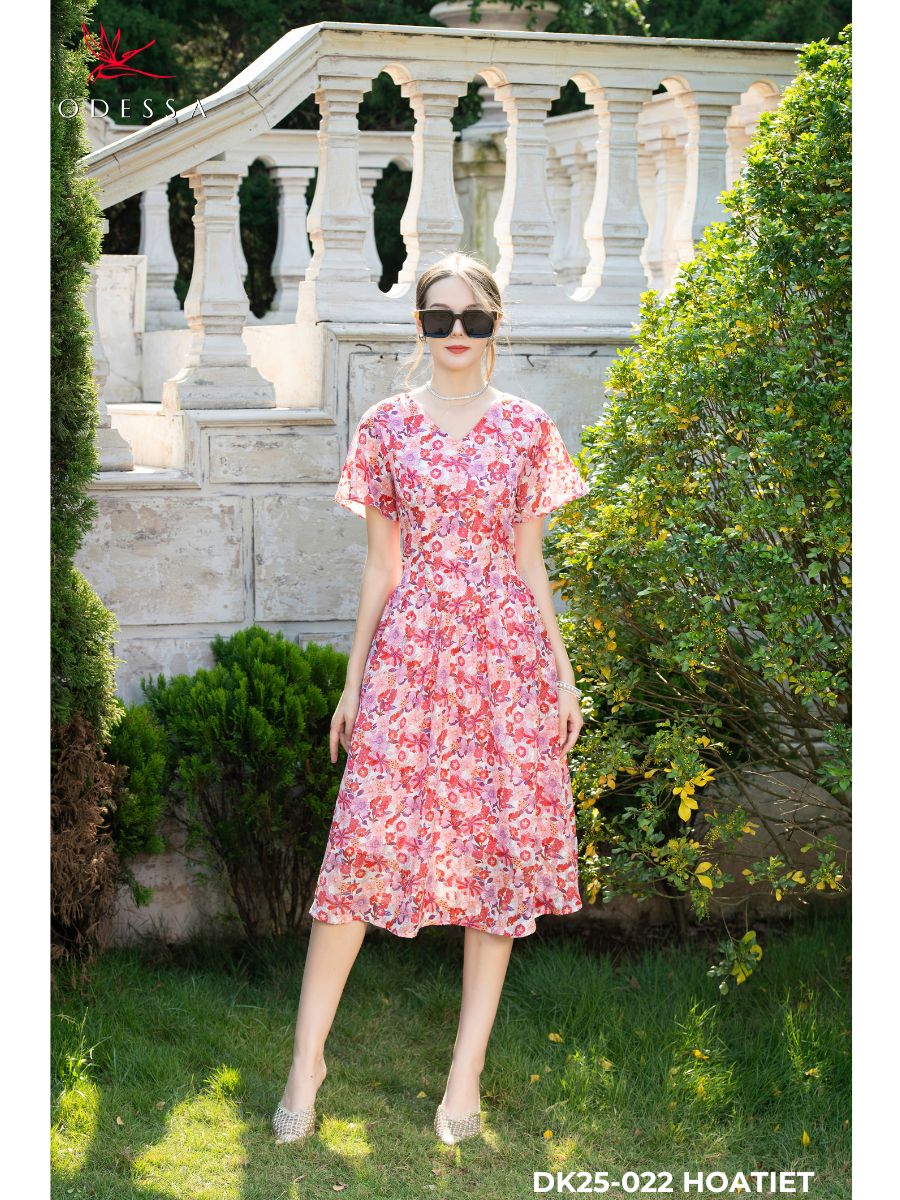 ĐẦM XÒE CỔ V DK25-022