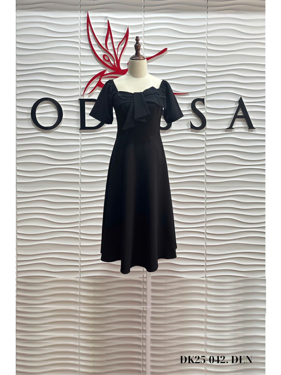 ĐẦM DỰ TIỆC CỔ NƠ DÁNG XÒE DK25-042