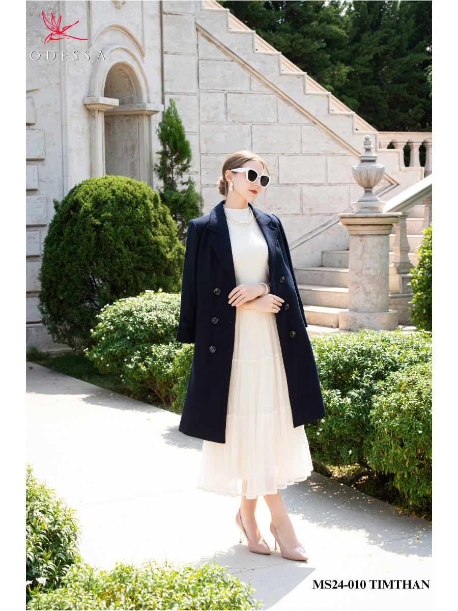 ÁO KHOÁC MĂNG TÔ DÁNG DÀI 6 CÚC BASIC MS24-010