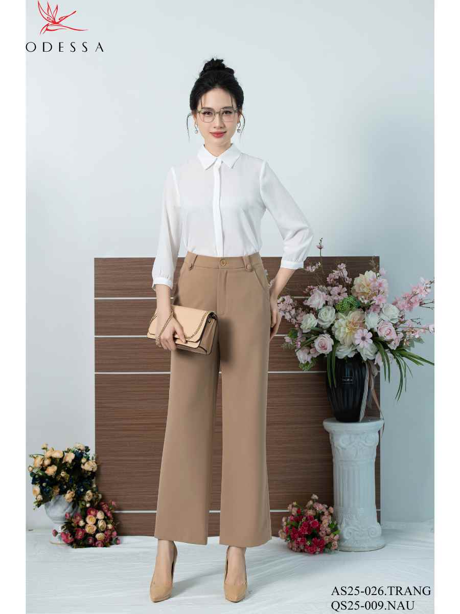 ÁO SƠ MI CỔ ĐỨC CÚC CHÌM AS25-026