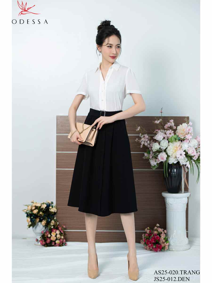 ÁO SƠ MI CỘC TAY CỔ ĐỨC AS25-020 