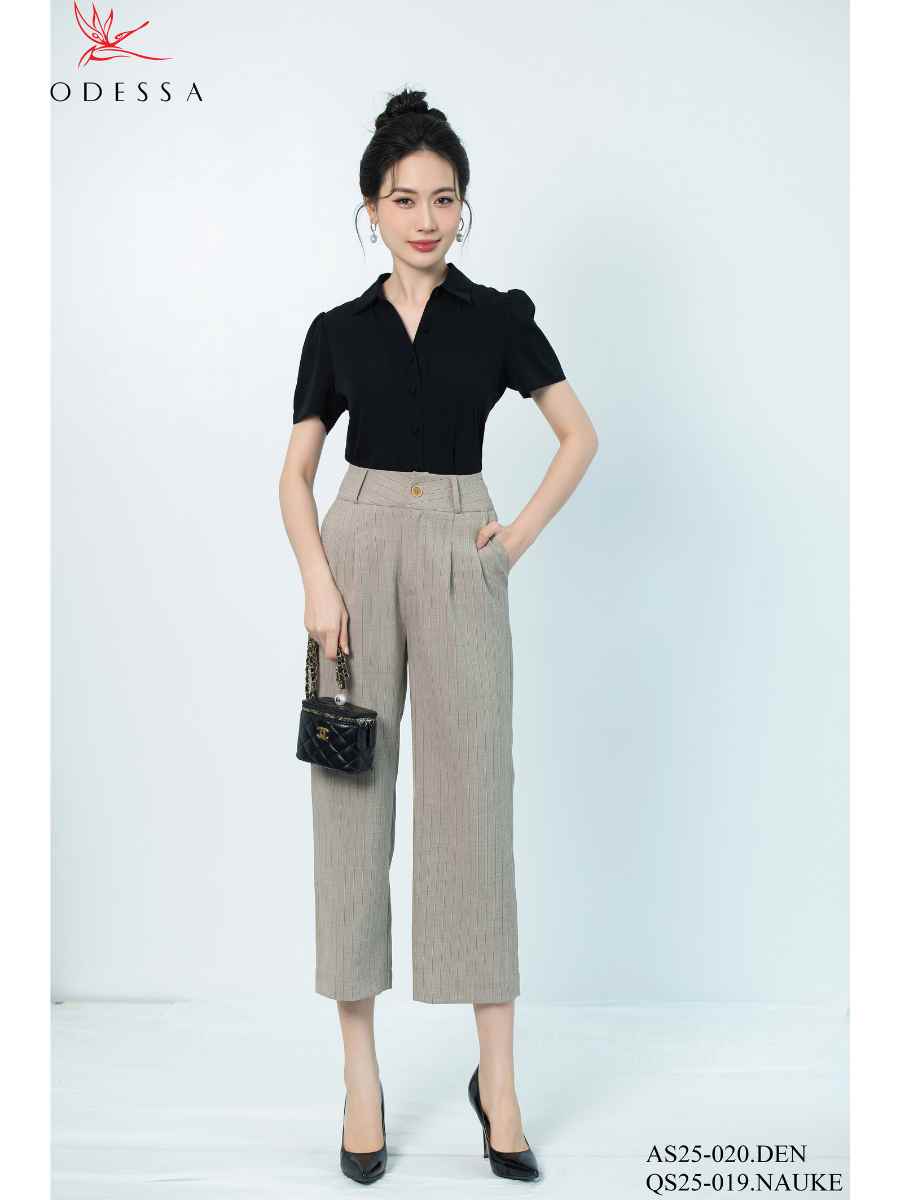 ÁO SƠ MI CỘC TAY CỔ ĐỨC AS25-020 