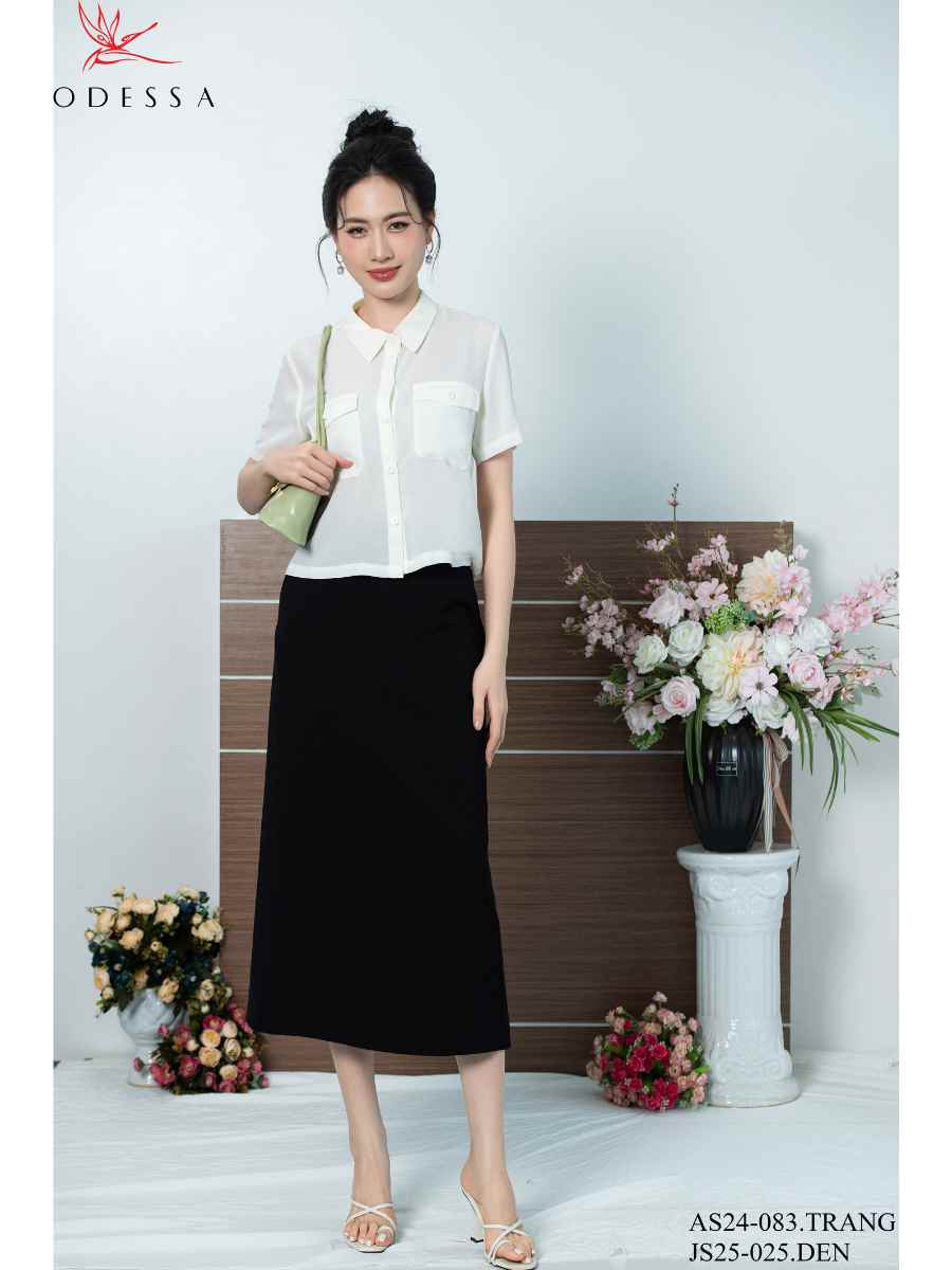 ÁO SƠ MI CỘC TAY PHỐI TÚI TRƯỚC NGỰC AS24-083