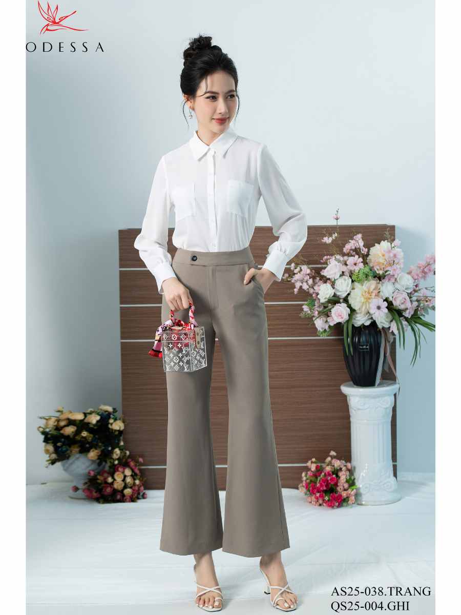 ÁO SƠ MI TAY DÀI PHỐI TÚI HỘP THANH LỊCH AS25-038