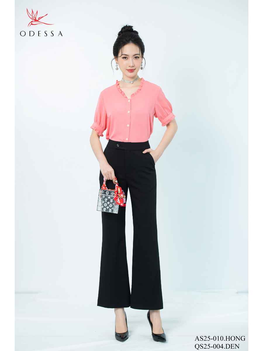 ÁO SƠ MI TAY PHỒNG PHỐI VIỀN CỔ AS25-010