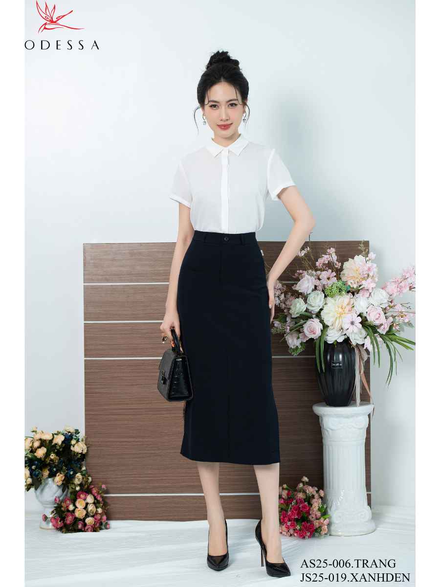 CHÂN VÁY BÚT CHÌ DÁNG DÀI XẺ TÀ DUYÊN DÁNG JS25-019