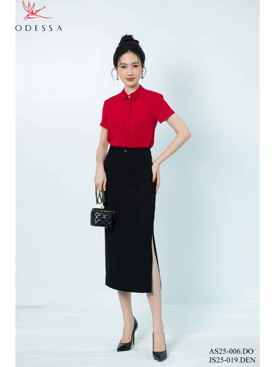 CHÂN VÁY BÚT CHÌ DÁNG DÀI XẺ TÀ DUYÊN DÁNG JS25-019