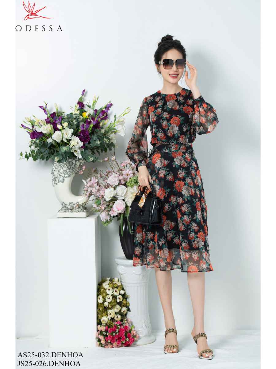 CHÂN VÁY CHỮ A NHÚN EO SANG TRỌNG JS25-026