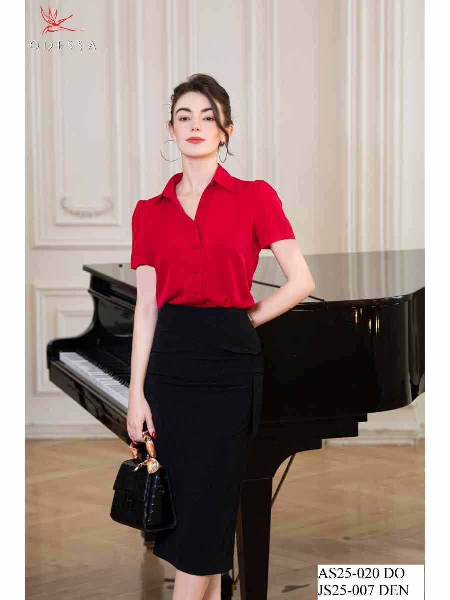 CHÂN VÁY CÔNG SỞ NHÚN EO THANH LỊCH JS25-007