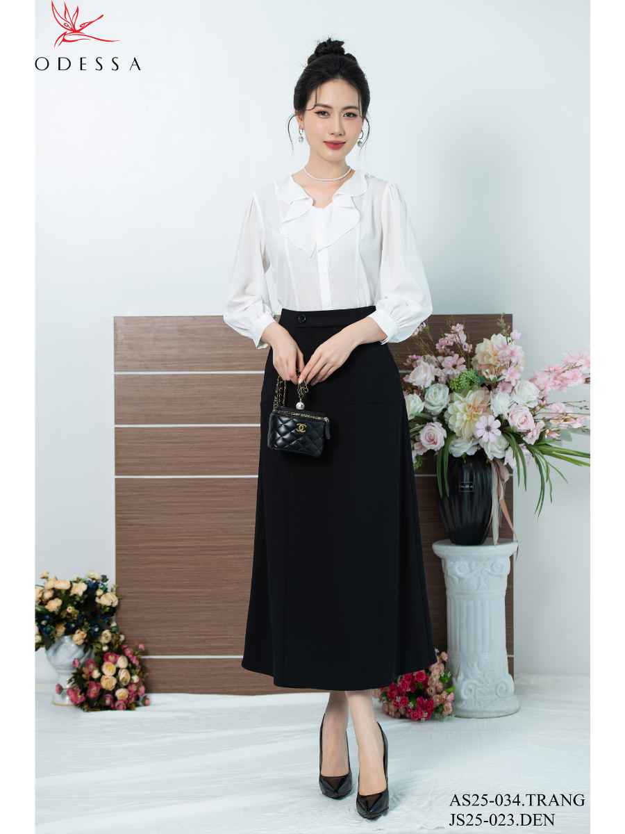 CHÂN VÁY SUÔNG TÀ TRƯỚC JS25-023