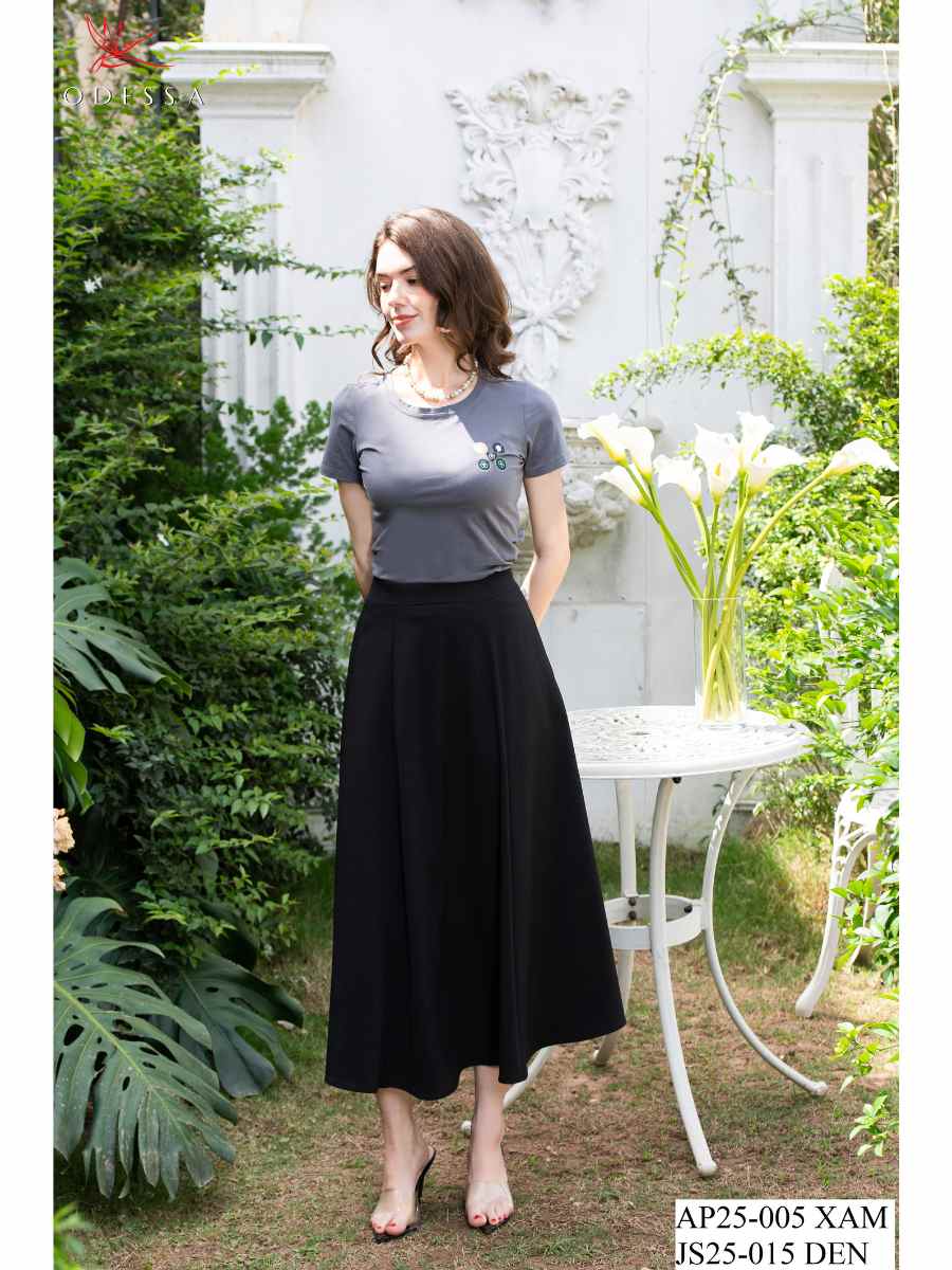 CHÂN VÁY XÒE CỔ ĐIỂN JS25-015