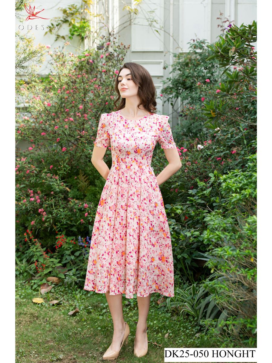 ĐẦM CỔ TRÒN HOA NHÍ THANH LỊCH DK25-050