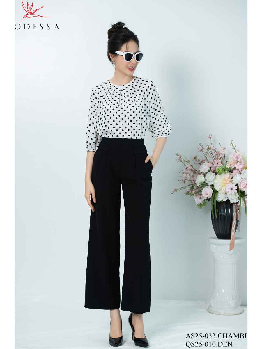 QUẦN ỐNG SUÔNG TÚI CHÉO XẾP LY QS25-010