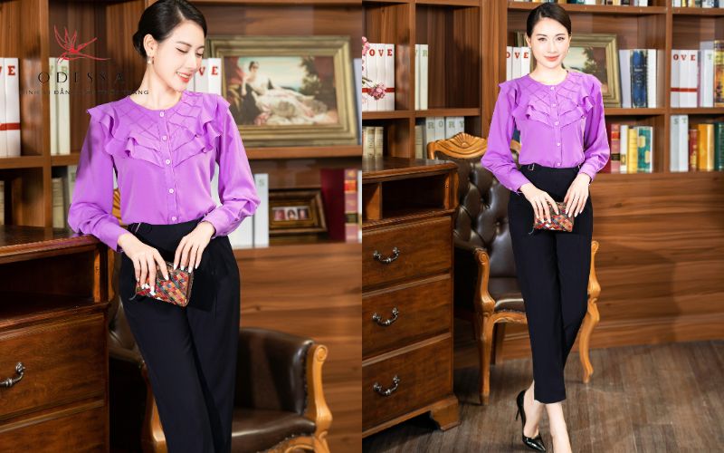 Chọn trang phục có đường viền hoặc chi tiết ở vai