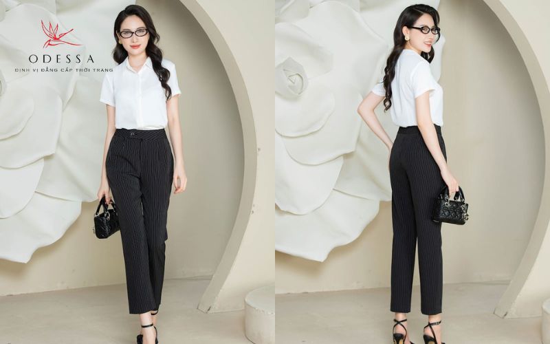 Áo sơ mi cổ đức trắng basic