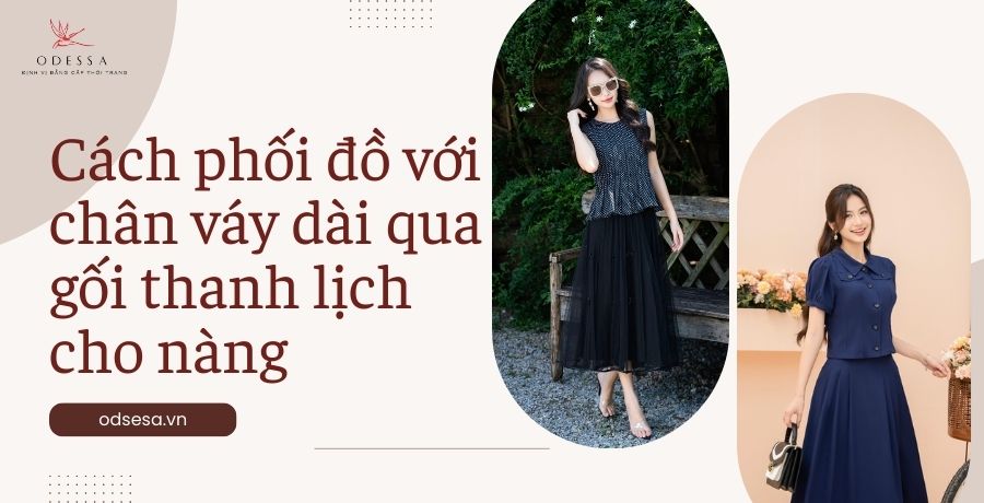 chân váy dài qua gối 