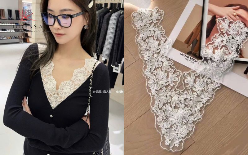  Tạo một miếng đáp giả để chỉnh sửa cổ áo chữ V