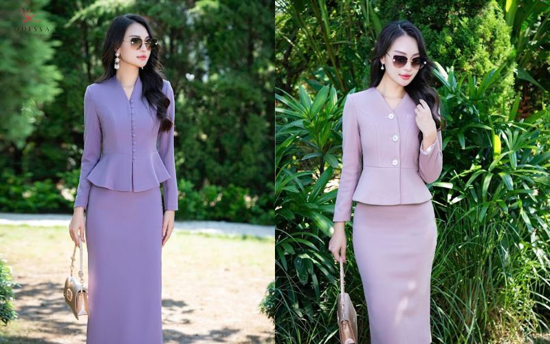 Áo Comple nữ peplum cùng chân váy juyp