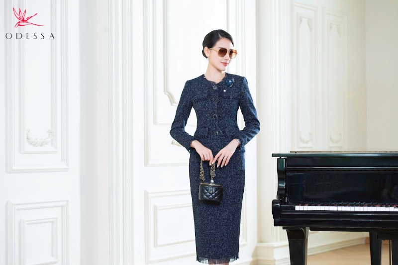 Kiểu áo Comple dạ tweed