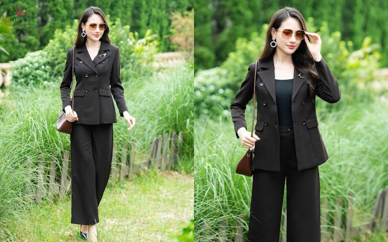 Kiểu áo Comple nữ dài tay màu trơn basic