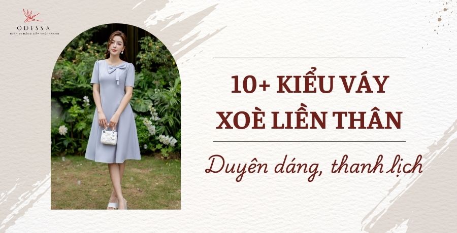 kiểu váy xòe liền thân